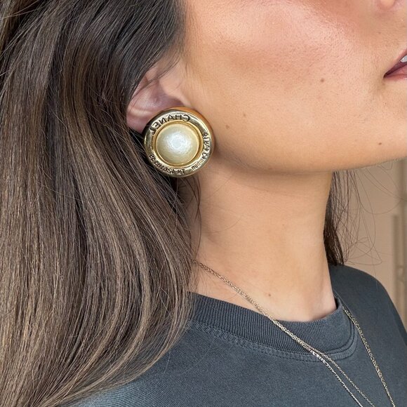 Chanel Faux Pearl Earrings - Picture 2 of 5